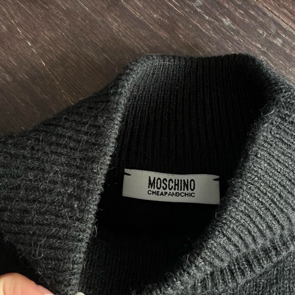 Moschino Cheap and Chic Question Mark Sweater - Black/Silver/Pearl - Picture 3 of 4